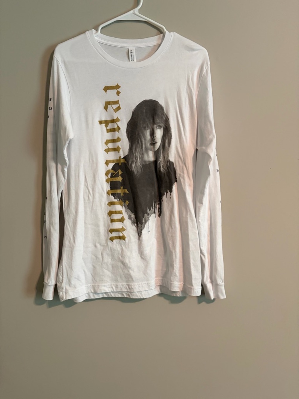 Bella Canvas White Crewneck Long Sleeve Tee - Taylor Swift Reputation Concert - Picture 2 of 7